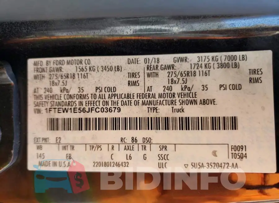 1FTEW1E56JFC03679 Photo# 12