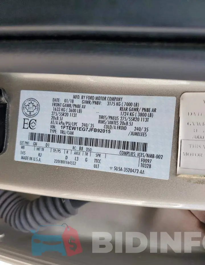 1FTEW1EG7JFB92015 Photo# 12