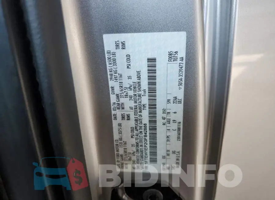 1FTEW1EP2GFB42888 Photo# 12