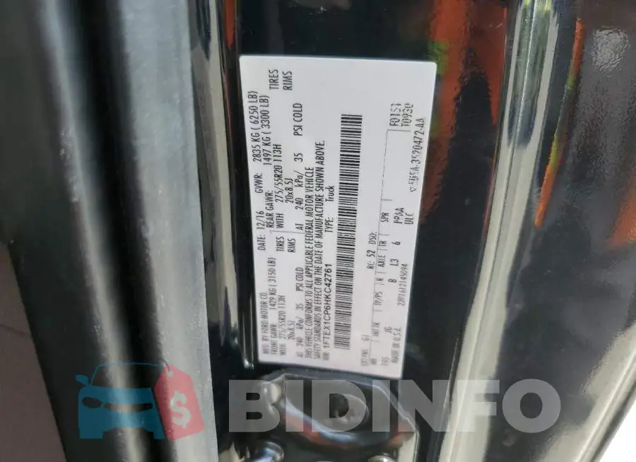 1FTEX1CP6HKC42761 Photo# 12