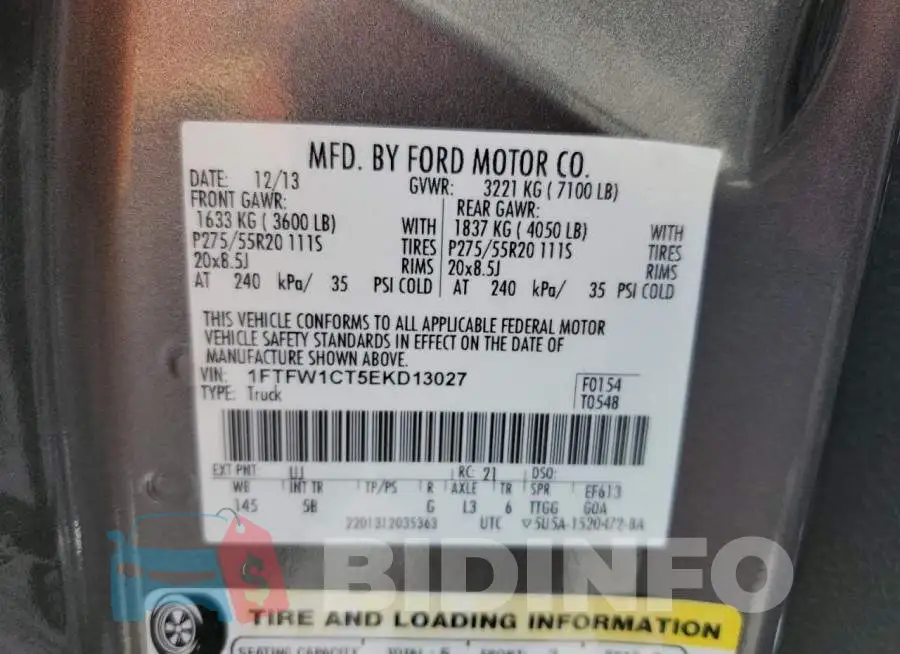 1FTFW1CT5EKD13027 Photo# 12