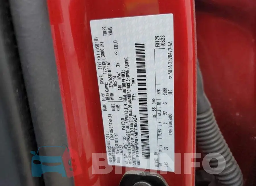 1FTFW1E87MFC88924 Photo# 12