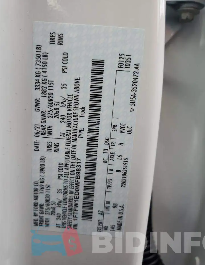 1FTFW1ED0MFB98317 Photo# 12
