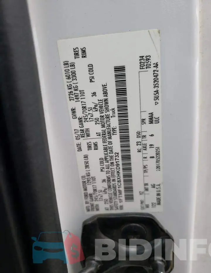 1FTMF1C8XHKD91732 Photo# 13