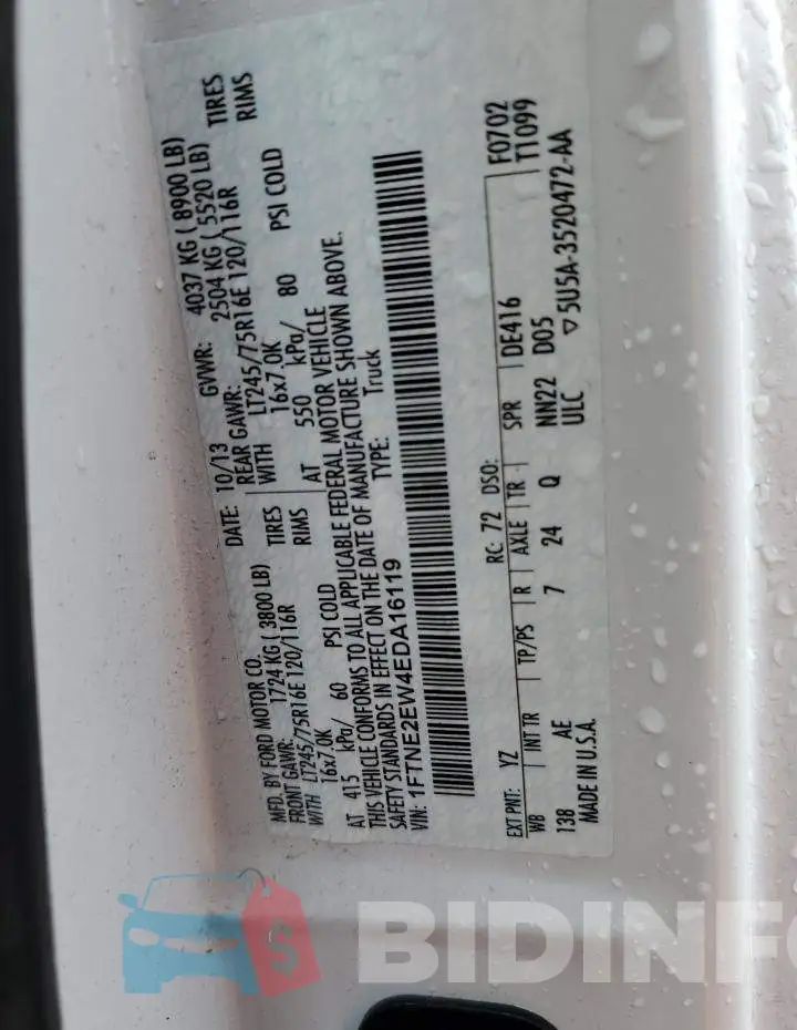 1FTNE2EW4EDA16119 Photo# 12