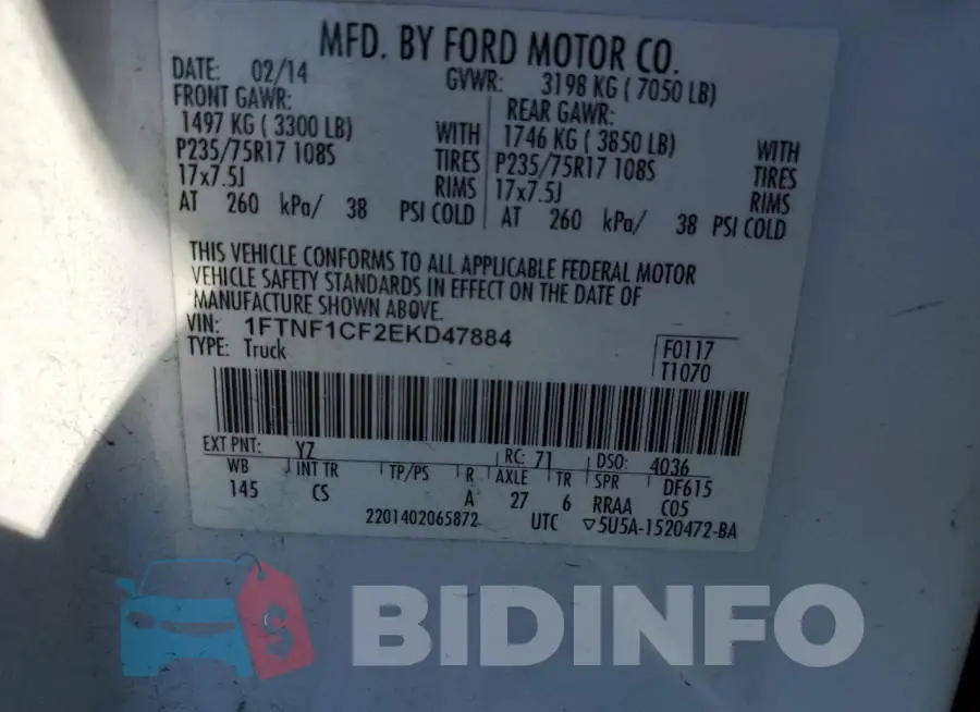 1FTNF1CF2EKD47884 Photo# 12