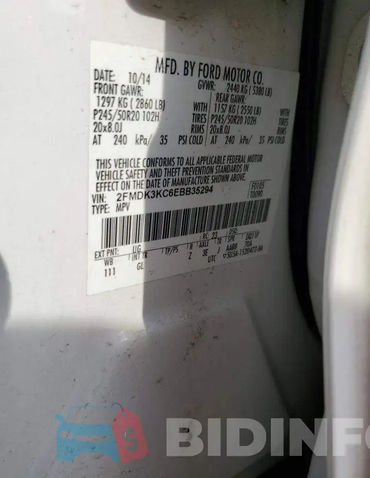 2FMDK3KC6EBB35294 Photo# 13