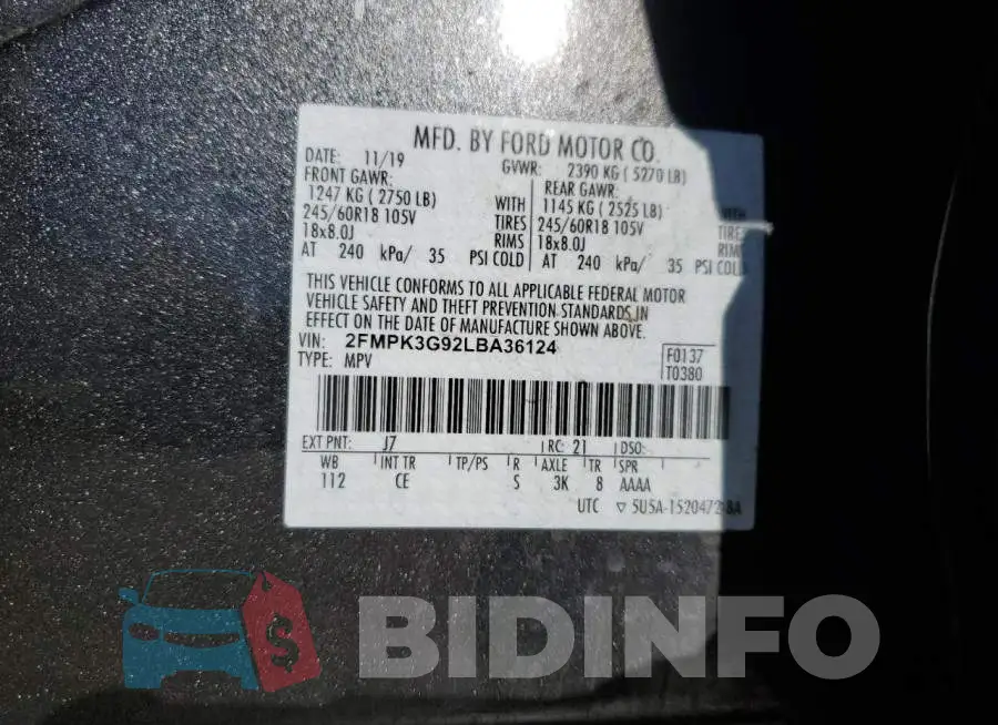 2FMPK3G92LBA36124 Photo# 13