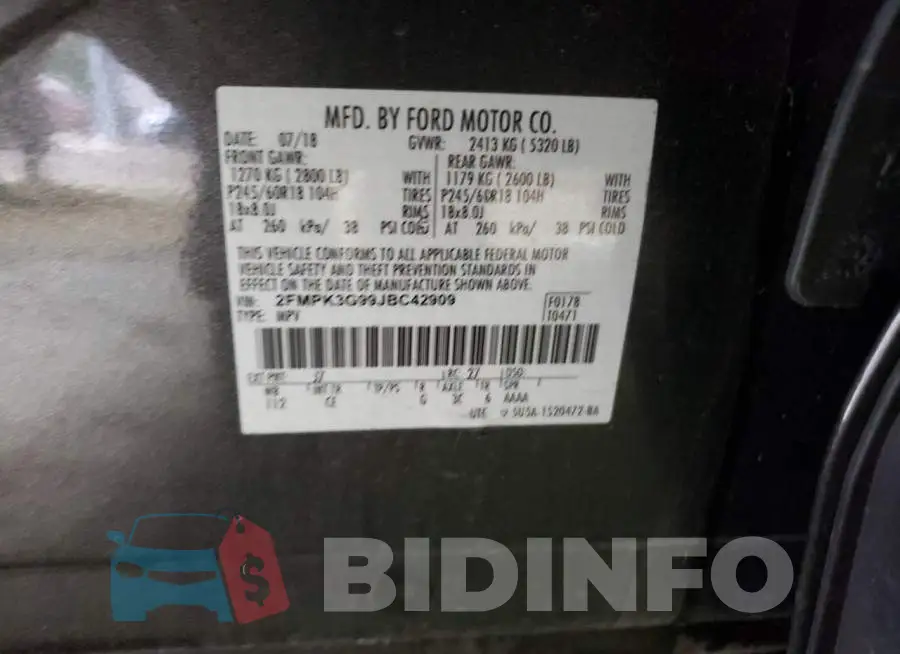 2FMPK3G99JBC42909 Photo# 12