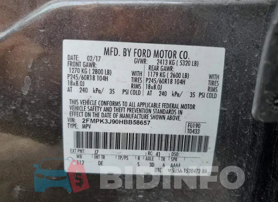 2FMPK3J90HBB58657 Photo# 12