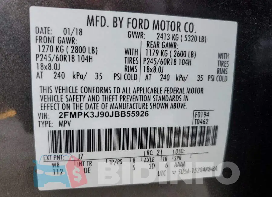 2FMPK3J90JBB55926 Photo# 13