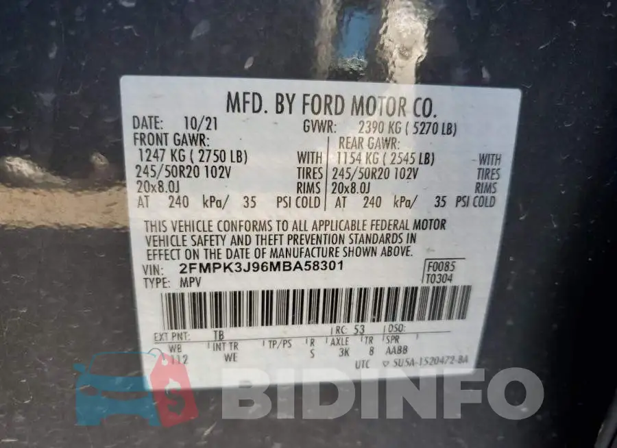 2FMPK3J96MBA58301 Photo# 13