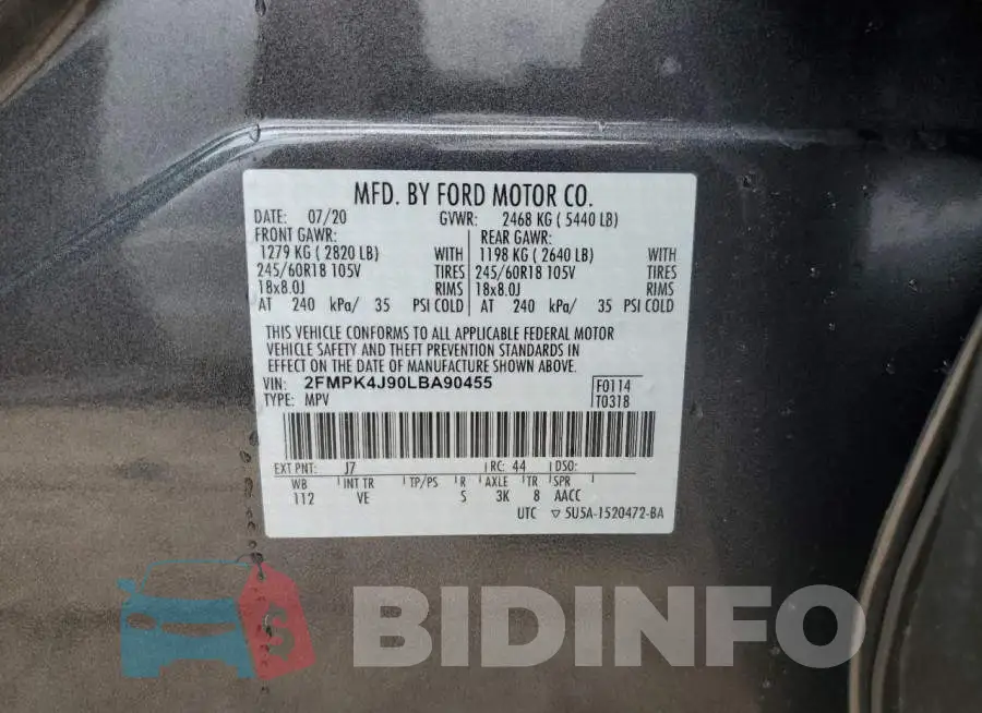 2FMPK4J90LBA90455 Photo# 14