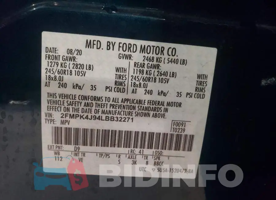 2FMPK4J94LBB32271 Photo# 13