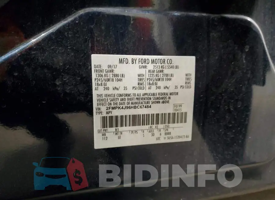 2FMPK4J96HBC67484 Photo# 14