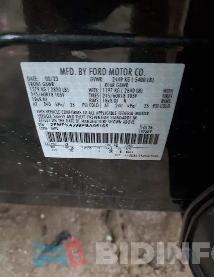 2FMPK4J99PBA05165 Photo# 12