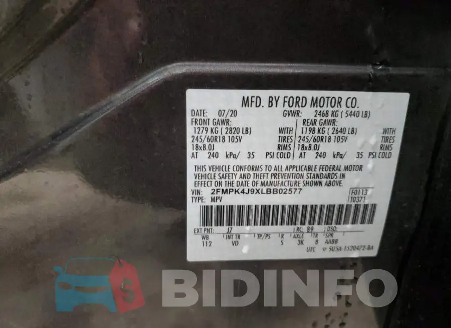 2FMPK4J9XLBB02577 Photo# 12