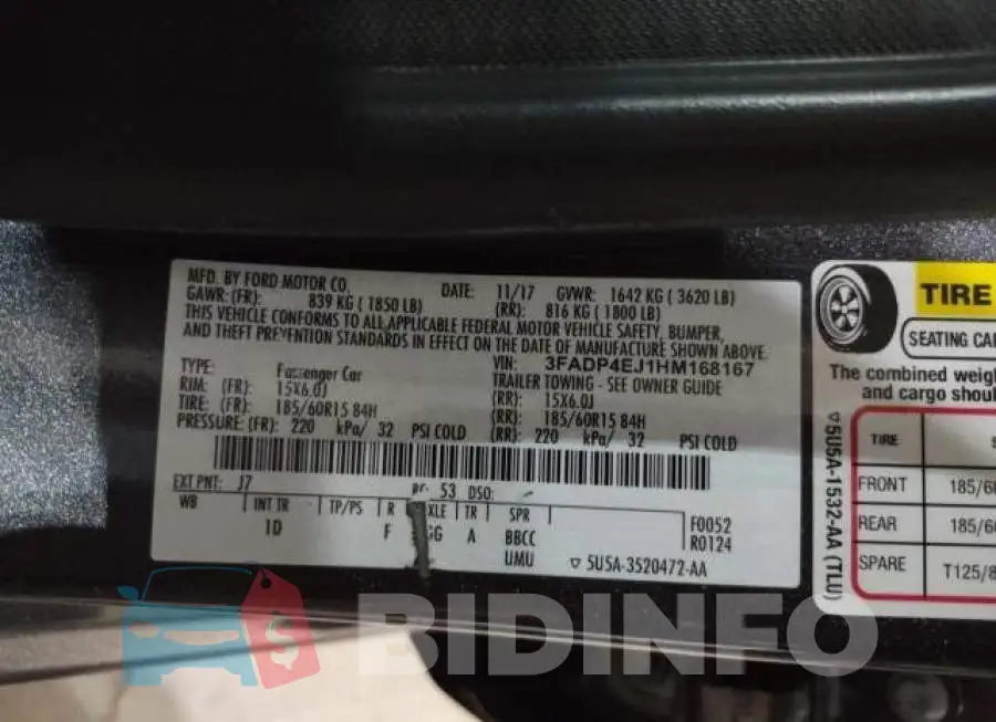 3FADP4EJ1HM168167 Photo# 10