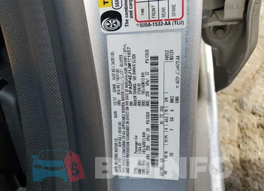 3FADP4EJ1JM101607 Photo# 12