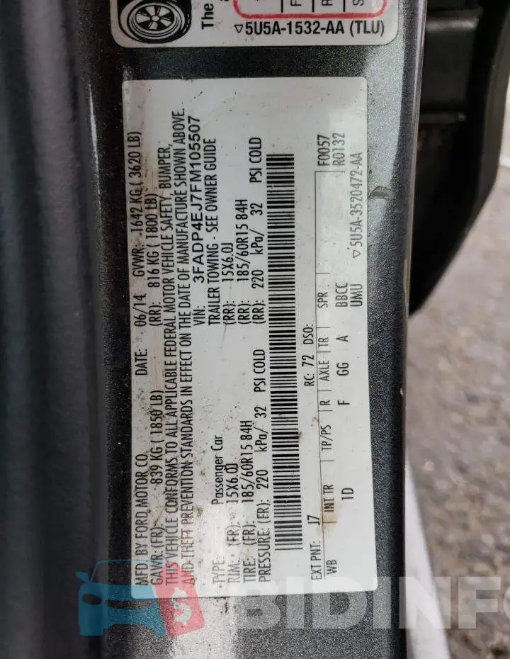 3FADP4EJ7FM105507 Photo# 12