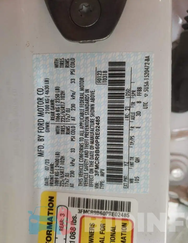 3FMCR9B60PRE02485 Photo# 13
