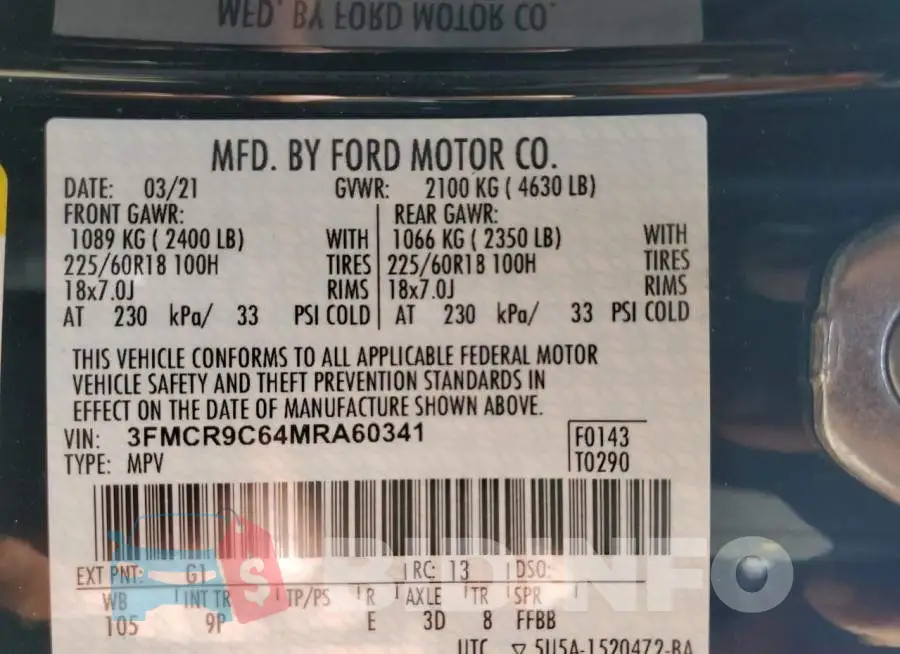 3FMCR9C64MRA60341 Photo# 13
