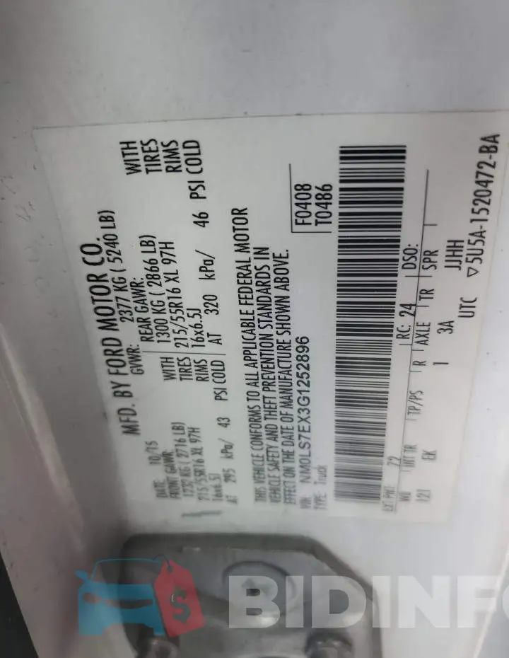 NM0LS7EX3G1252896 Photo# 13