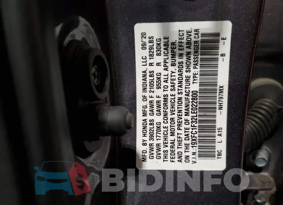 19XFC1F32LE022800 Photo# 12