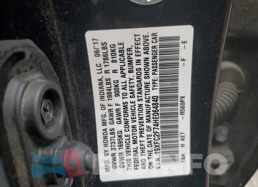 19XFC2F74HE064840 Photo# 12