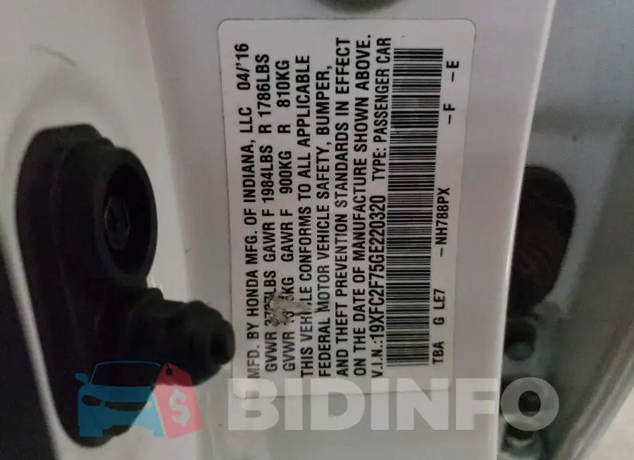 19XFC2F75GE220320 Photo# 12