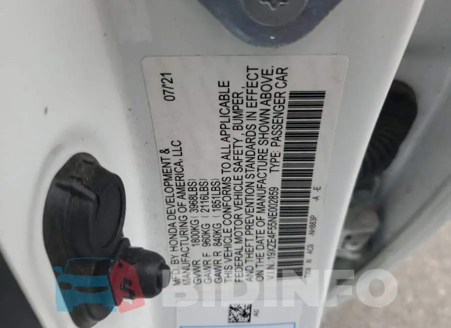 19XZE4F55NE002859 Photo# 12
