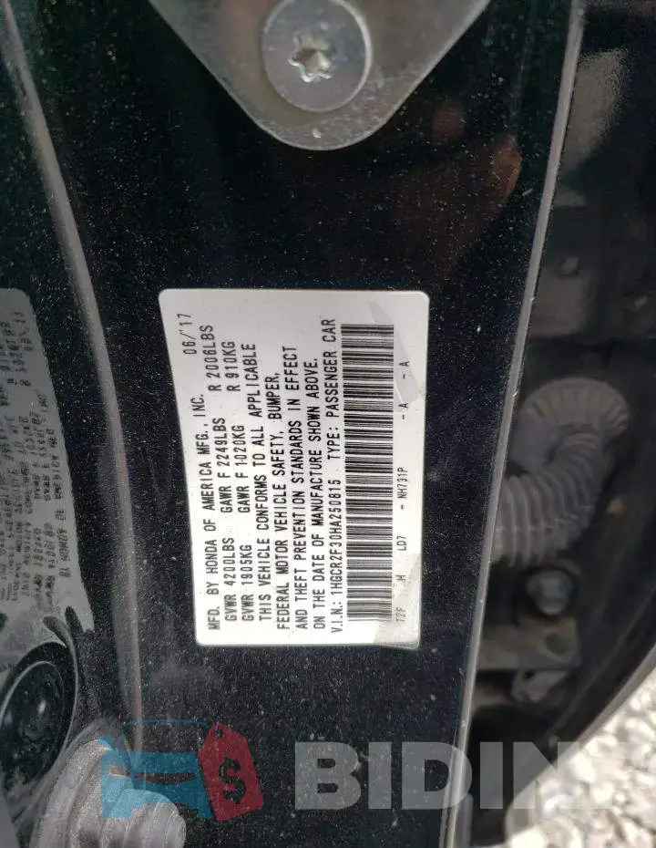 1HGCR2F30HA250815 Photo# 12