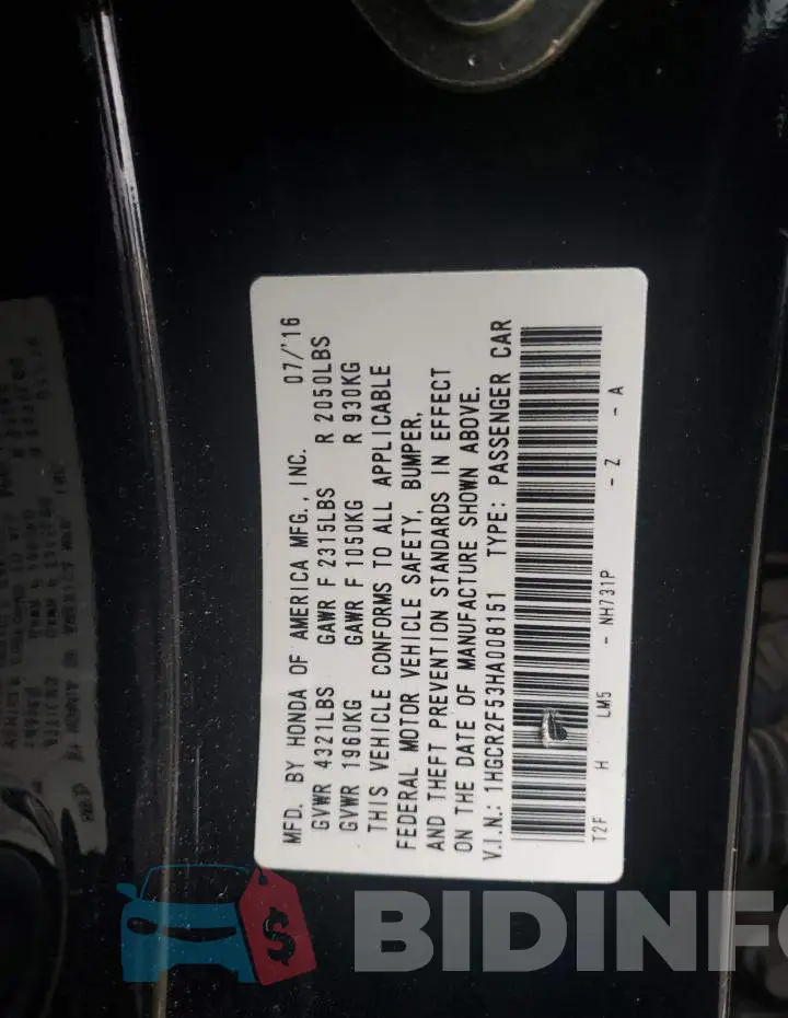 1HGCR2F53HA008151 Photo# 12
