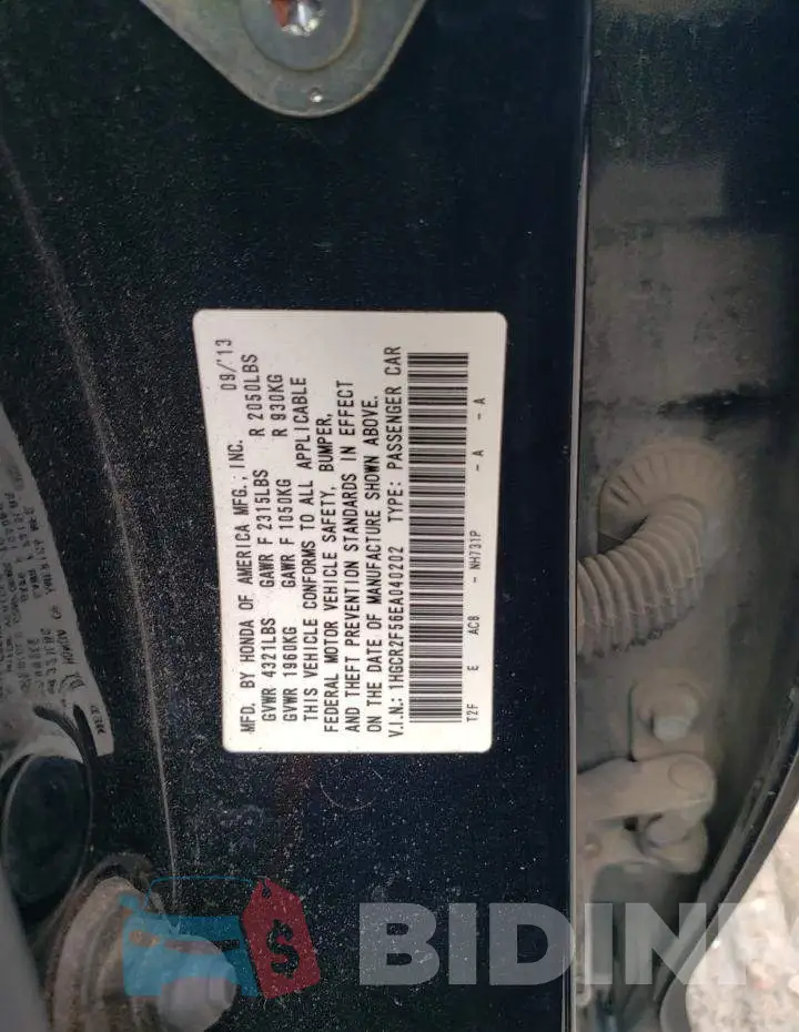 1HGCR2F56EA040202 Photo# 12