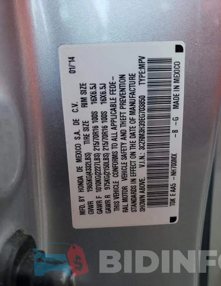 3CZRM3H39EG703850 Photo# 14