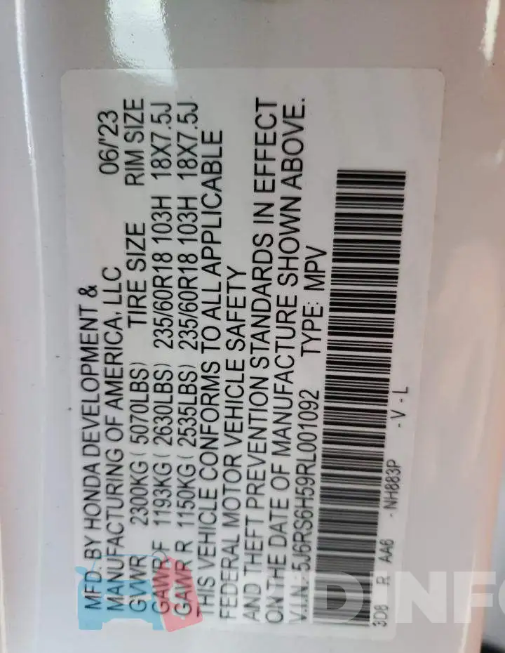 5J6RS6H59RL001092 Photo# 12