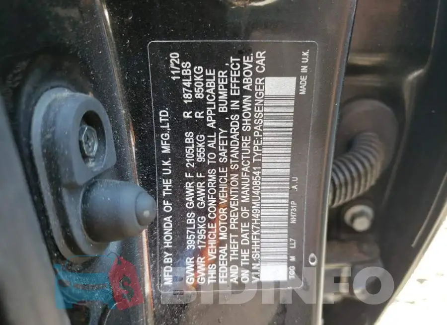 SHHFK7H49MU408541 Photo# 12