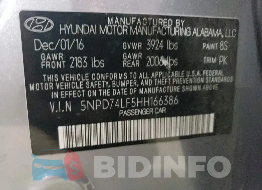 5NPD74LF5HH166386 Photo# 12