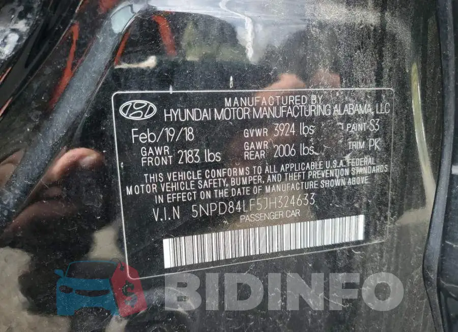 5NPD84LF5JH324633 Photo# 13