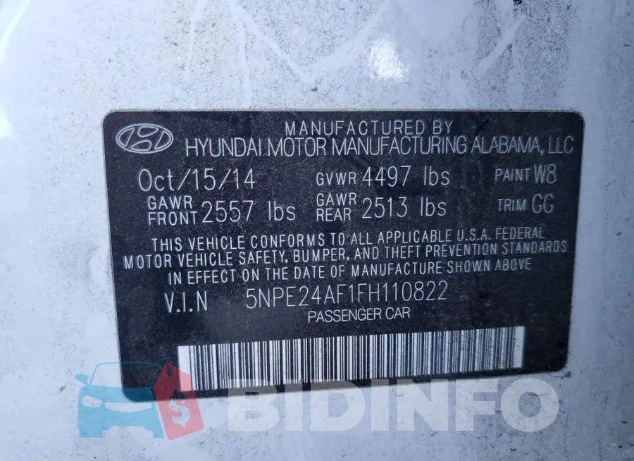 5NPE24AF1FH110822 Photo# 13