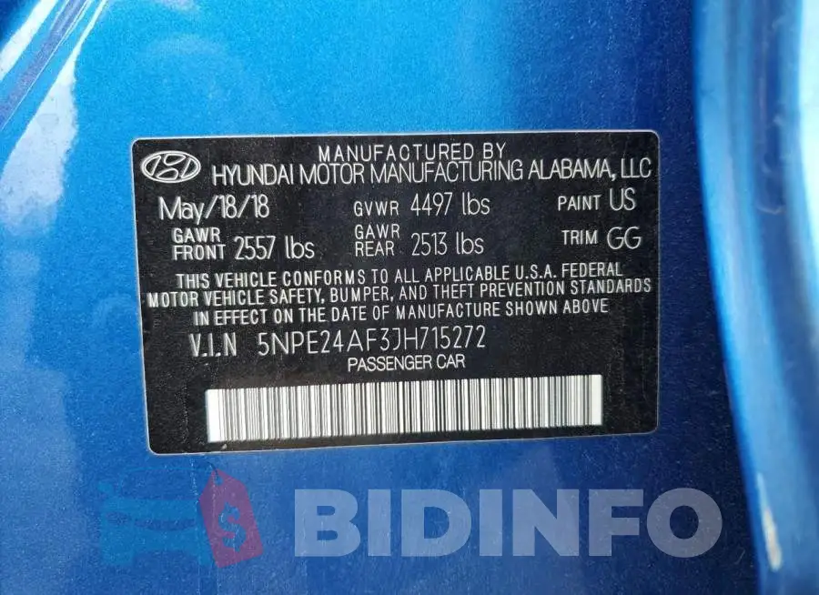 5NPE24AF3JH715272 Photo# 12