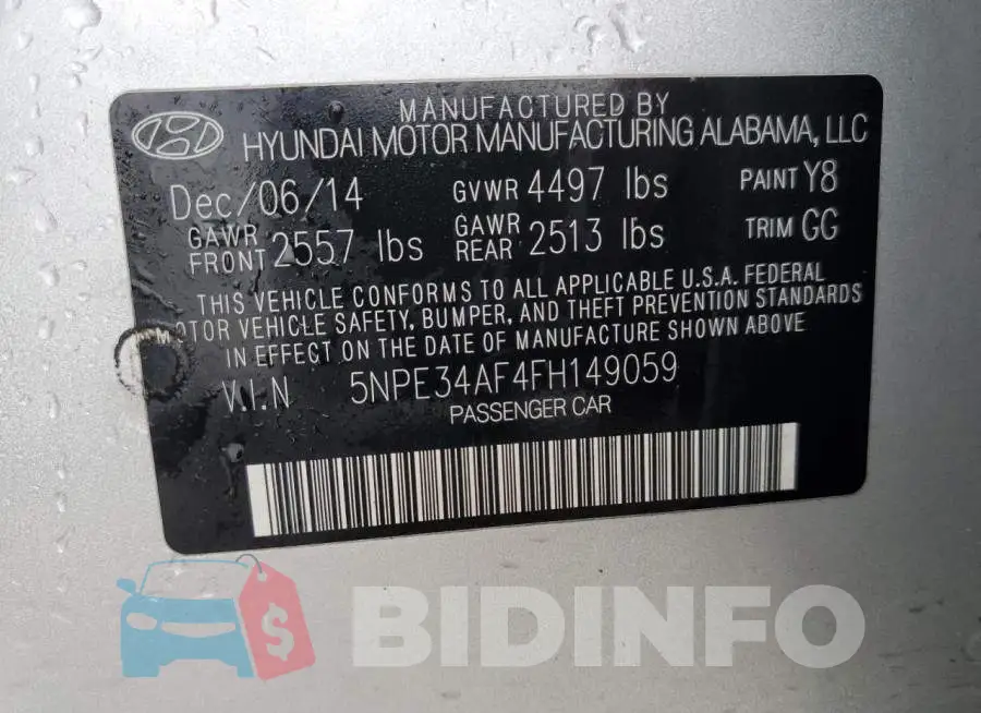 5NPE34AF4FH149059 Photo# 12