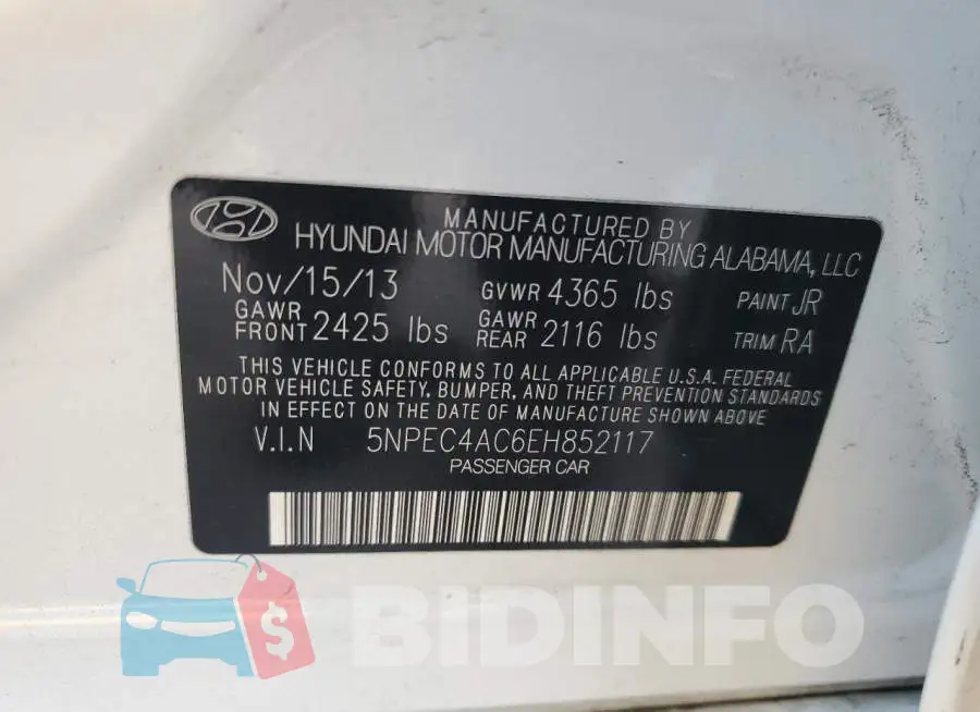 5NPEC4AC6EH852117 Photo# 12
