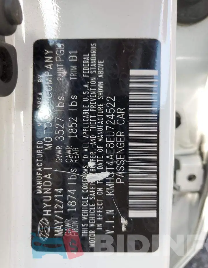 KMHCT4AE8EU724522 Photo# 13