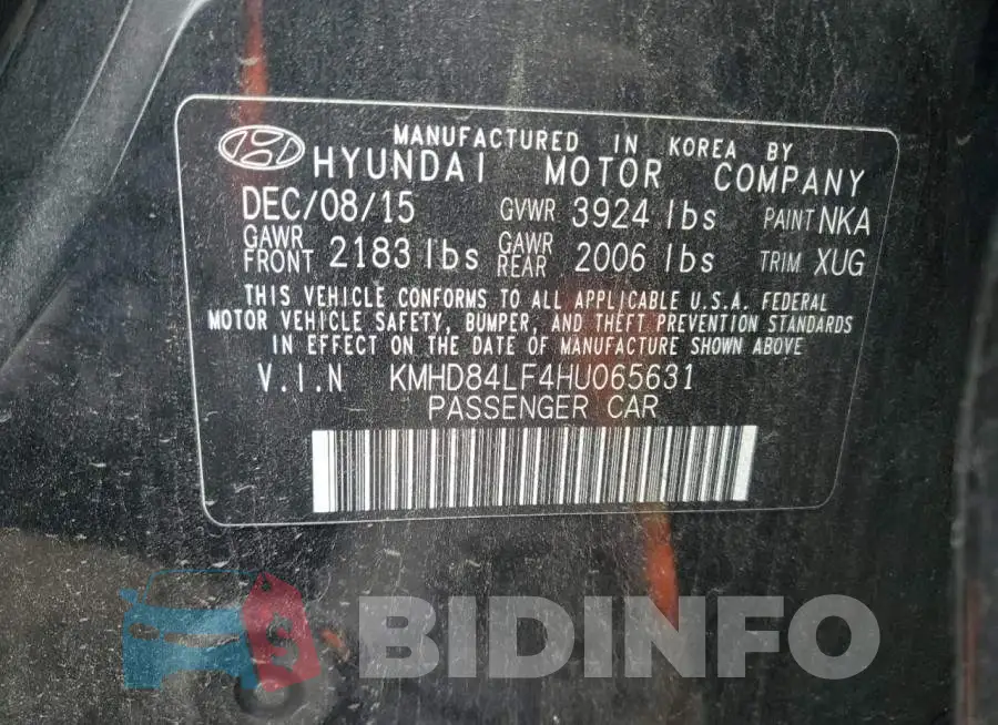 KMHD84LF4HU065631 Photo# 13