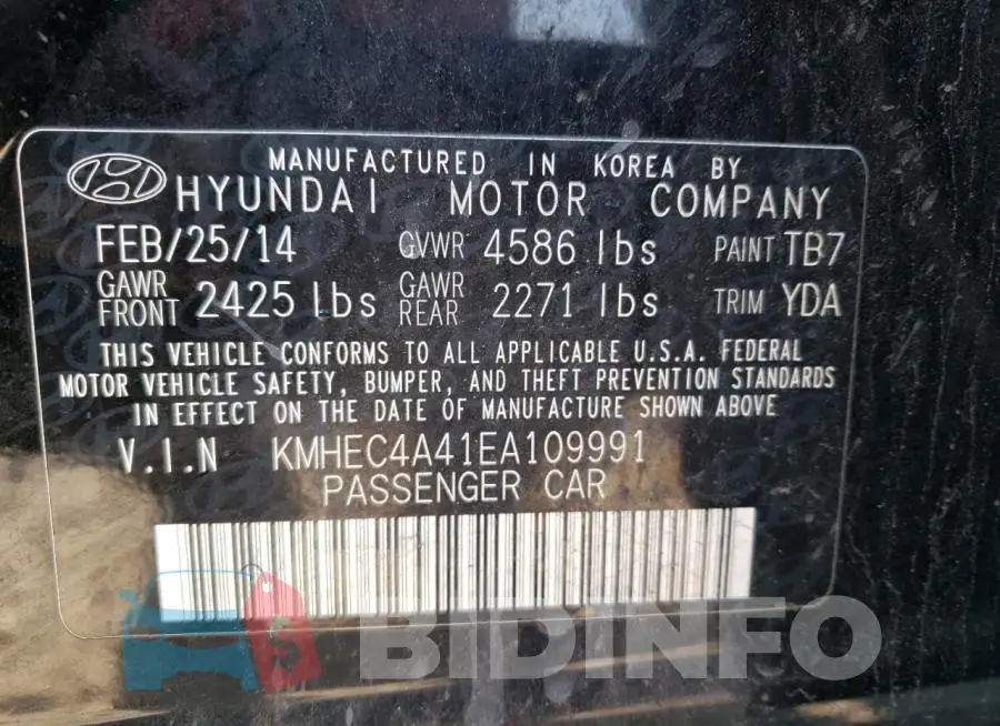 KMHEC4A41EA109991 Photo# 12