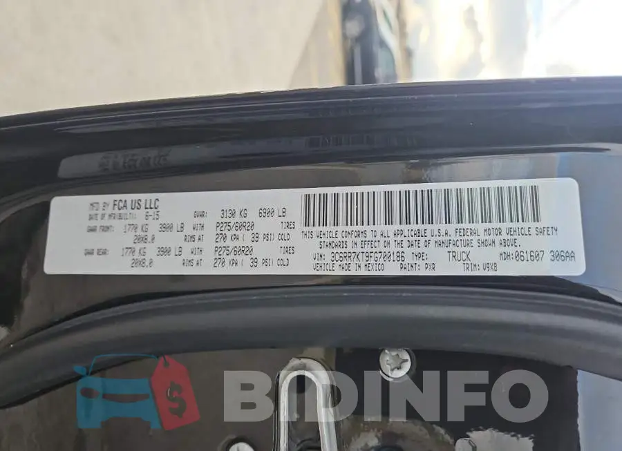 3C6RR7KT9FG700186 Photo# 10