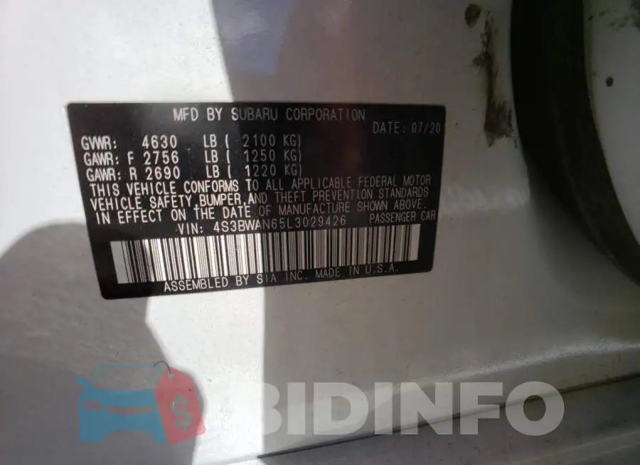 4S3BWAN65L3029426 Photo# 12