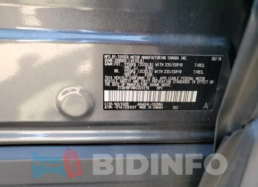 2T3A1RFV8KC024216 Photo# 14