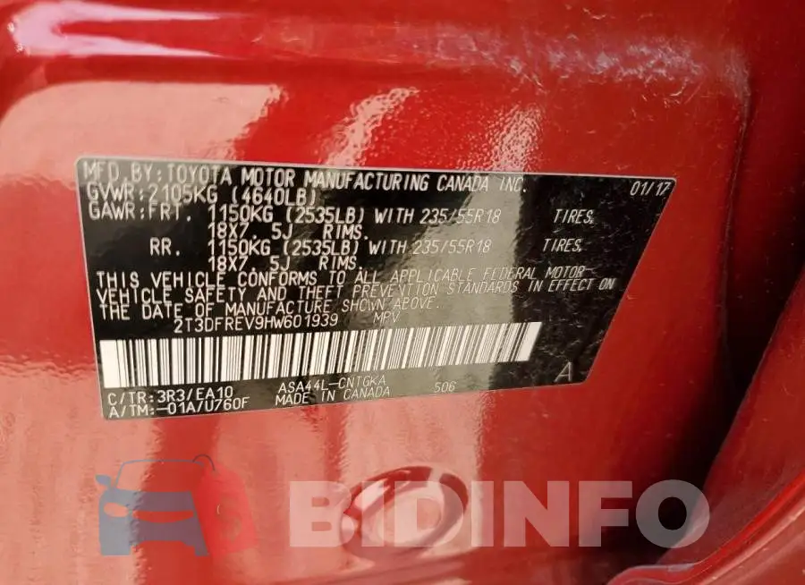 2T3DFREV9HW601939 Photo# 12